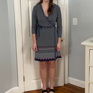 Max Studio chevron print wrap dress